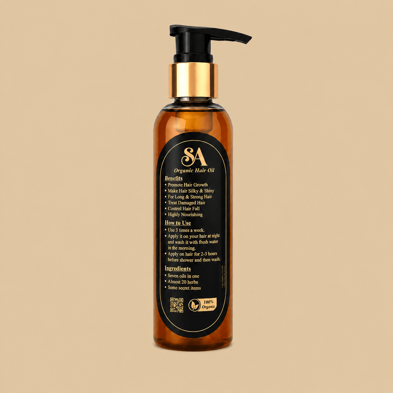 SA Organic Hair Oil 20 Herbs Power Formula for Stronger, Longer, Healthier Hair